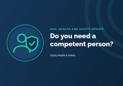 Illustration: a person with a shield and tick, for the article on competent persons